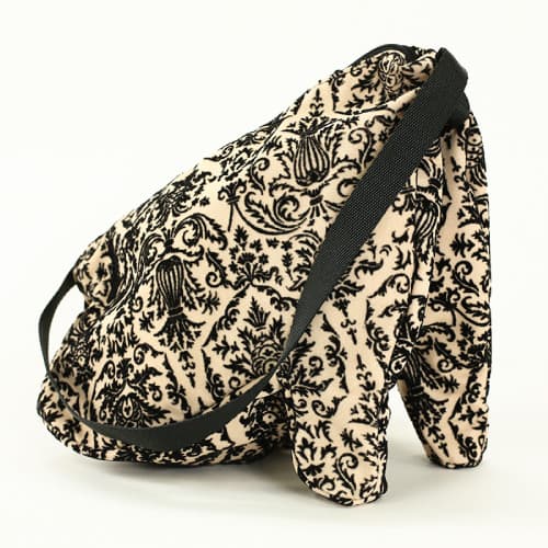 ヒールタイプ シューズドレスバッグ BLACK×BEIGE フロッキー 2