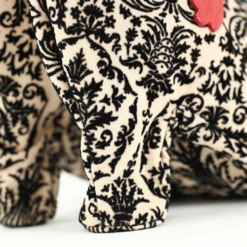 ヒールタイプ シューズドレスバッグ BLACK×BEIGE フロッキー 3