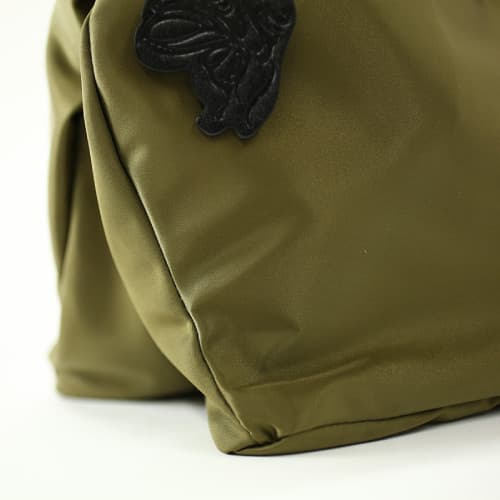 ウェッジソールタイプ シューズドレスバッグ 無地ナイロン（カーキ） 3